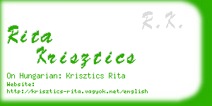 rita krisztics business card